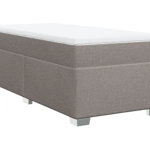 Boxspring met matras stof taupe 100×200 cm