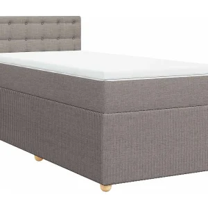 Boxspring met matras stof taupe 80×200 cm