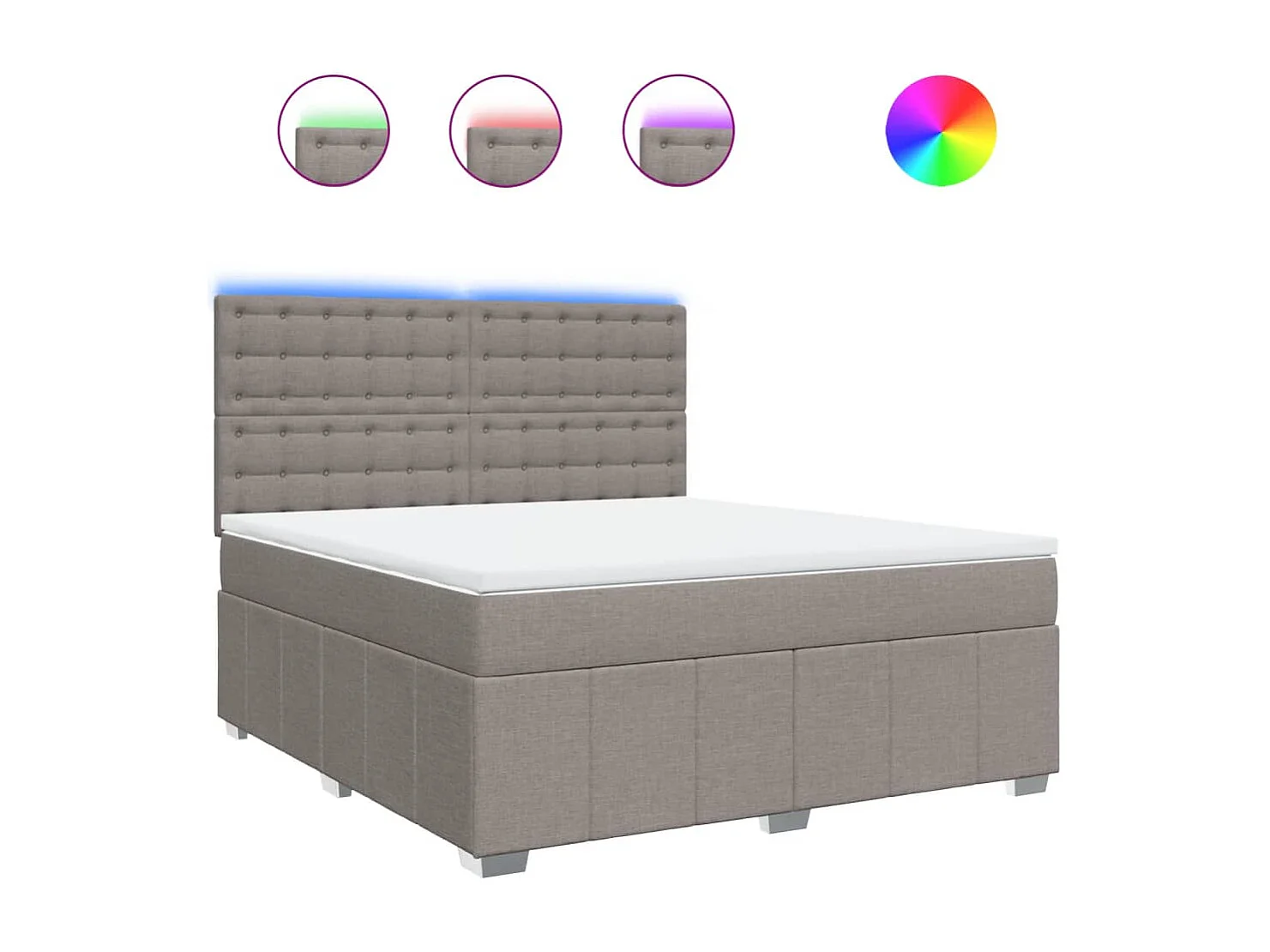 Boxspring met matras stof taupe 180x200 cm