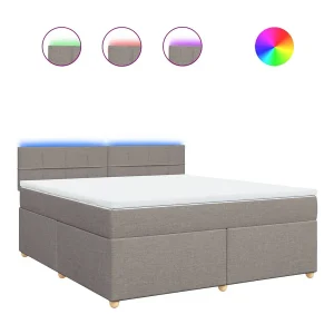 Boxspring met matras stof taupe 180×200 cm Boxspring met matras stof taupe 180×200 cm