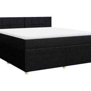 Boxspring met matras stof zwart 180×200 cm Boxspring met matras stof zwart 180×200 cm