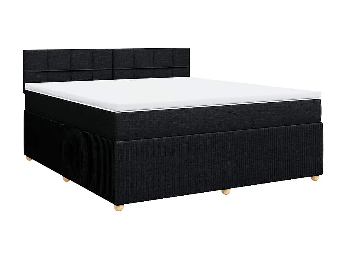 Boxspring met matras stof zwart 180x200 cm