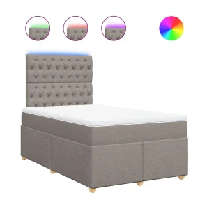 Boxspring met matras stof taupe 120×190 cm Boxspring met matras stof taupe 120×190 cm
