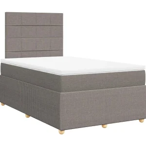 Boxspring met matras stof taupe 120×200 cm Boxspring met matras stof taupe 120×200 cm
