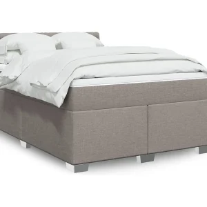 Boxspring met matras stof taupe 140×190 cm Boxspring met matras stof taupe 140×190 cm