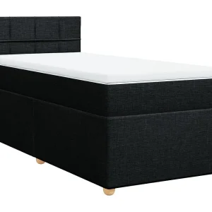 Boxspring met matras stof zwart 90×200 cm Boxspring met matras stof zwart 90×200 cm