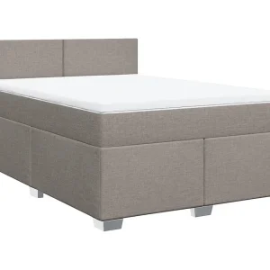 Boxspring met matras stof taupe 140×190 cm Boxspring met matras stof taupe 140×190 cm