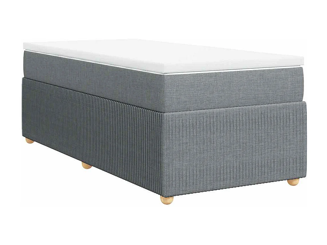 Boxspring met matras stof lichtgrijs 90x190 cm