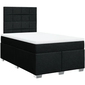 Boxspring met matras stof zwart 120×200 cm Boxspring met matras stof zwart 120×200 cm