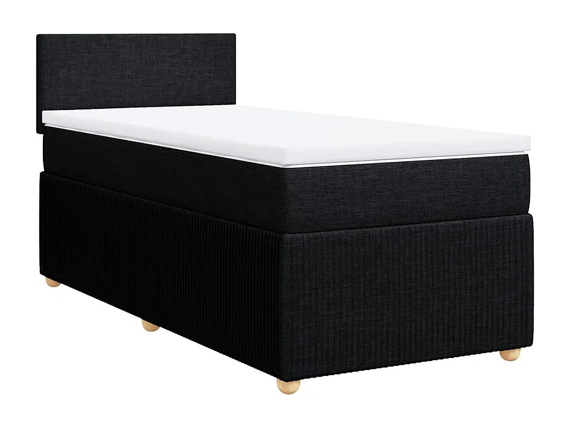 Boxspring met matras stof zwart 80x200 cm