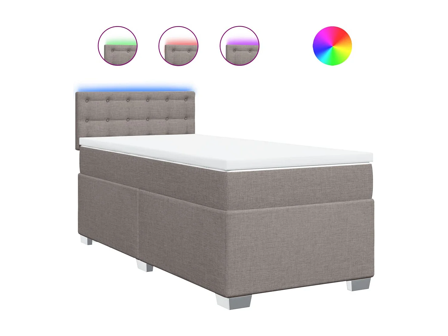 Boxspring met matras stof taupe 80x200 cm