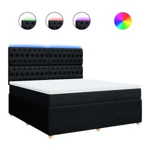 Boxspring met matras stof zwart 180×200 cm Boxspring met matras stof zwart 180×200 cm