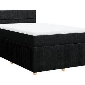 Boxspring met matras stof zwart 120×190 cm Boxspring met matras stof zwart 120×190 cm