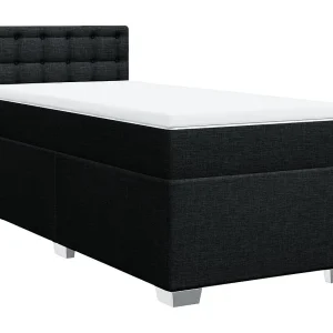 Boxspring met matras stof zwart 80×200 cm Boxspring met matras stof zwart 80×200 cm