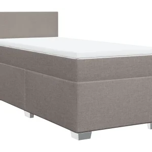 Boxspring met matras stof taupe 80×200 cm Boxspring met matras stof taupe 80×200 cm