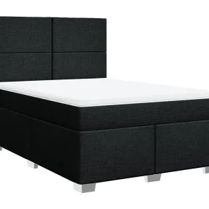 Boxspring met matras stof zwart 140×200 cm Boxspring met matras stof zwart 140×200 cm