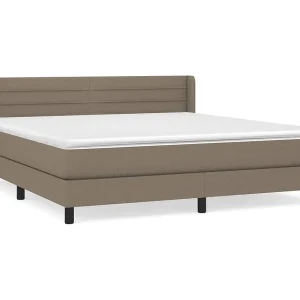 Boxspring met matras stof taupe 160×200 cm Boxspring met matras stof taupe 160×200 cm