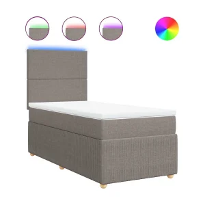 Boxspring met matras stof taupe 100×200 cm Boxspring met matras stof taupe 100×200 cm