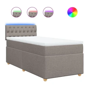 Boxspring met matras stof taupe 90×190 cm Boxspring met matras stof taupe 90×190 cm