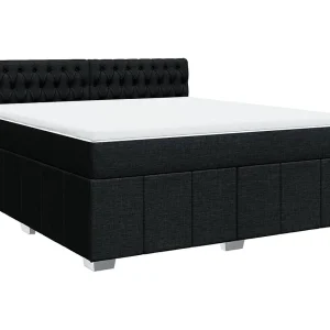 Boxspring met matras stof zwart 180×200 cm Boxspring met matras stof zwart 180×200 cm