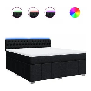 Boxspring met matras stof zwart 180×200 cm Boxspring met matras stof zwart 180×200 cm