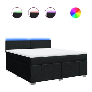 Boxspring met matras stof zwart 180×200 cm Boxspring met matras stof zwart 180×200 cm