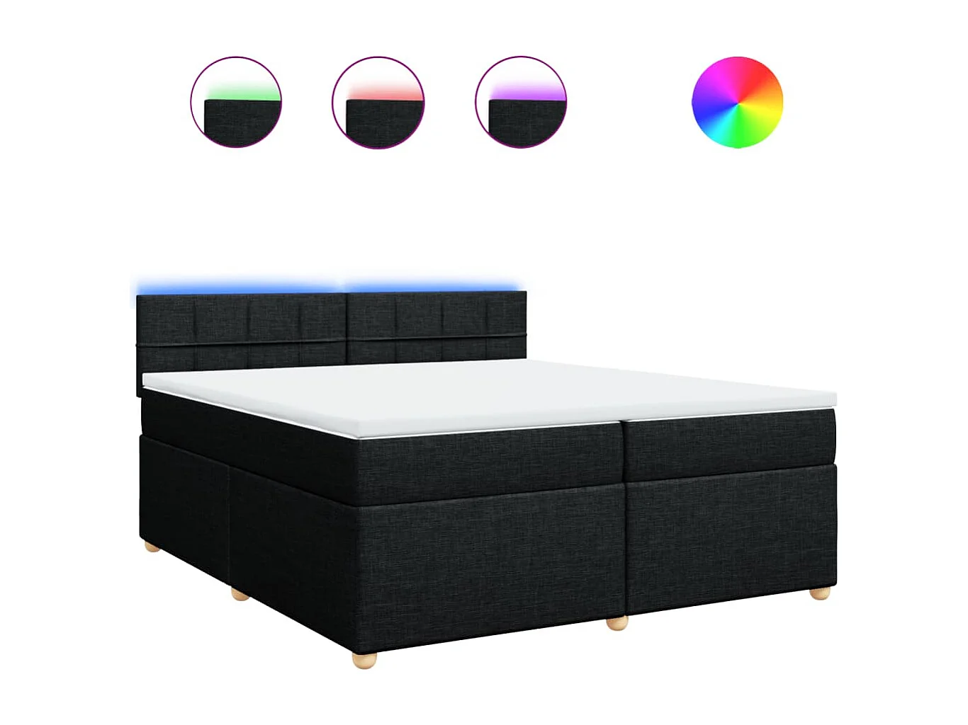 Boxspring met matras stof zwart 200x200 cm