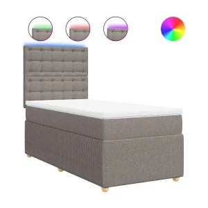 Boxspring met matras stof taupe 100×200 cm Boxspring met matras stof taupe 100×200 cm