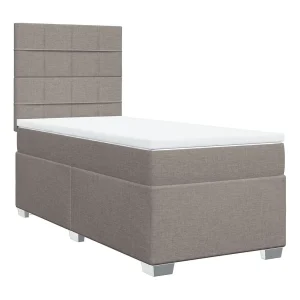 Boxspring met matras stof taupe 100×200 cm Boxspring met matras stof taupe 100×200 cm
