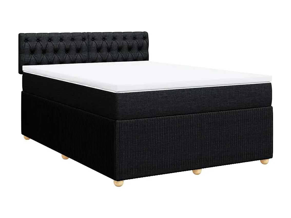 Boxspring met matras stof zwart 160x200 cm