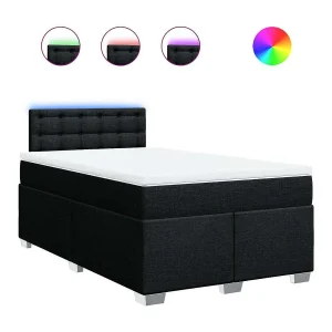 Boxspring met matras stof zwart 120×190 cm