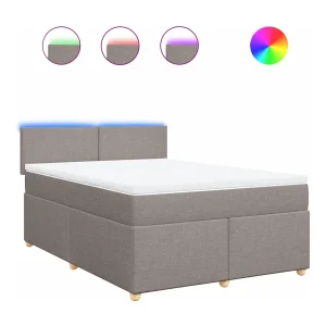 Boxspring met matras stof taupe 160×200 cm Boxspring met matras stof taupe 160×200 cm