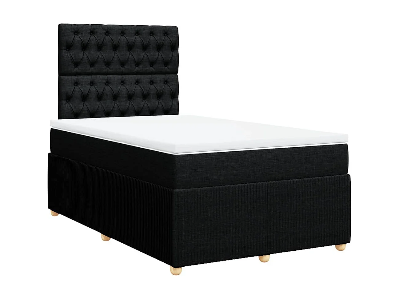 Boxspring met matras stof zwart 120x190 cm