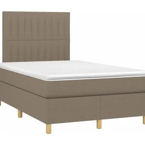 Boxspring met matras stof taupe 120×190 cm