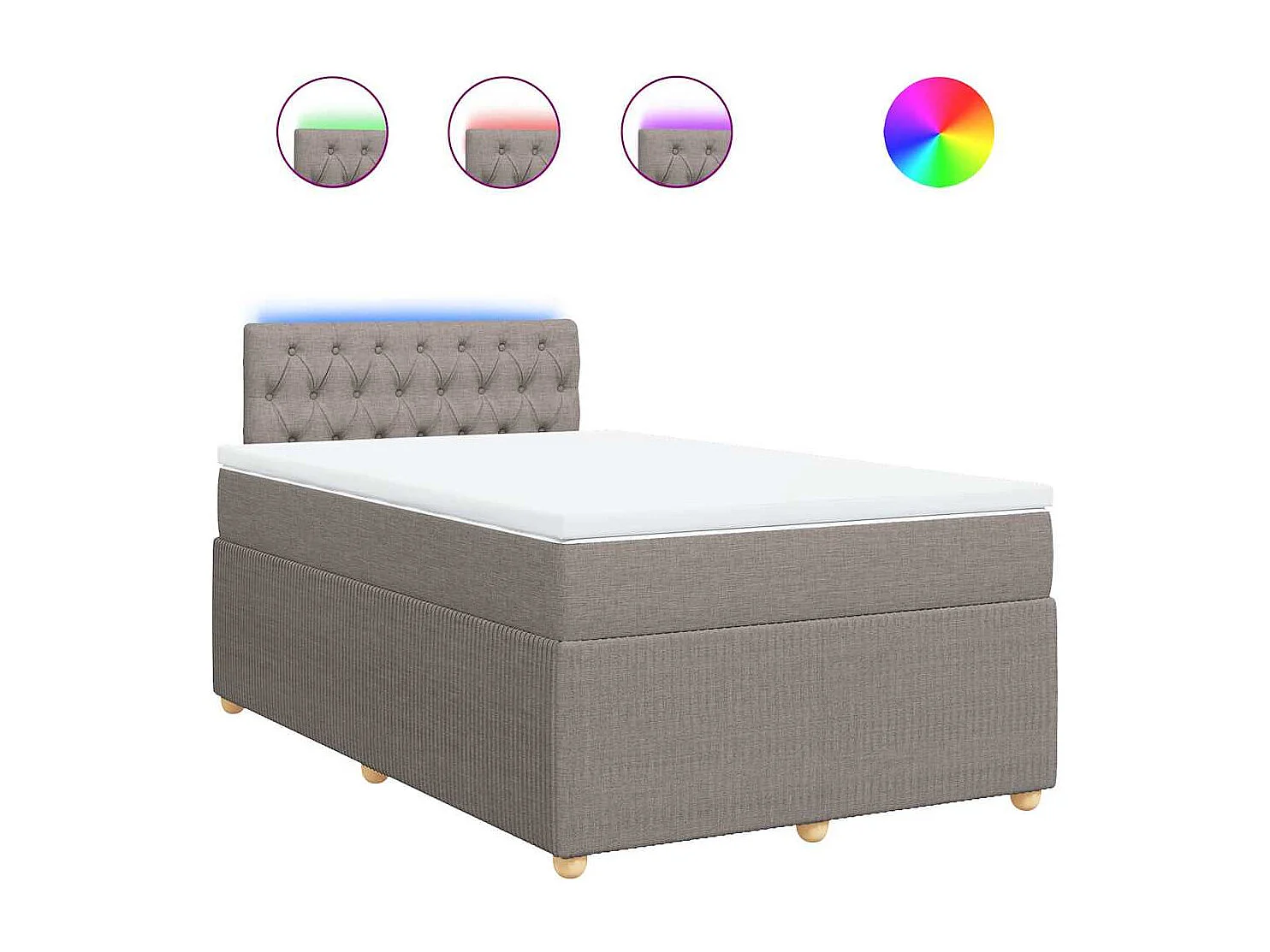 Boxspring met matras stof taupe 120x190 cm