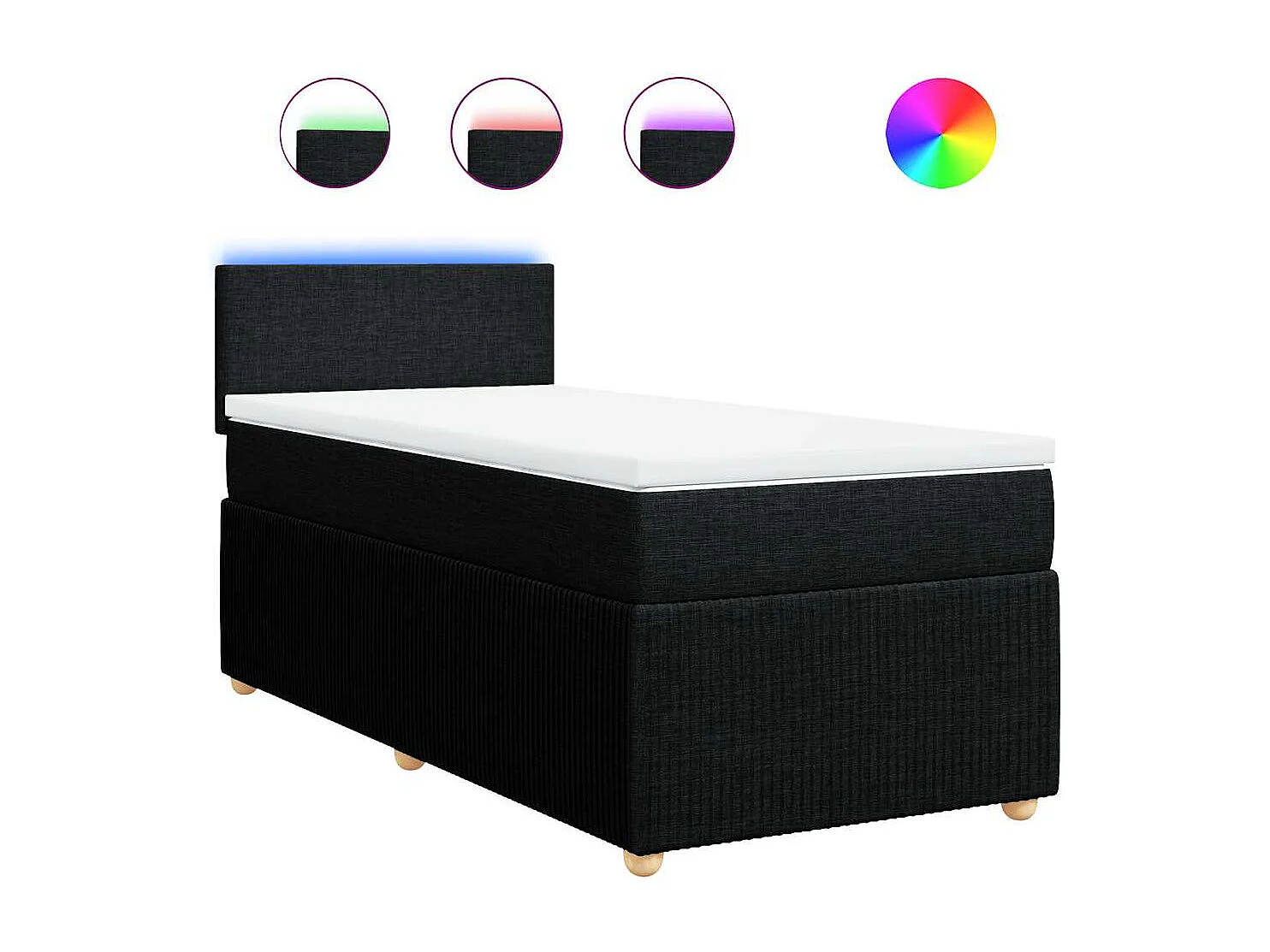 Boxspring met matras stof zwart 100x200 cm