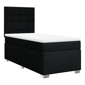 Boxspring met matras stof zwart 100×200 cm Boxspring met matras stof zwart 100×200 cm