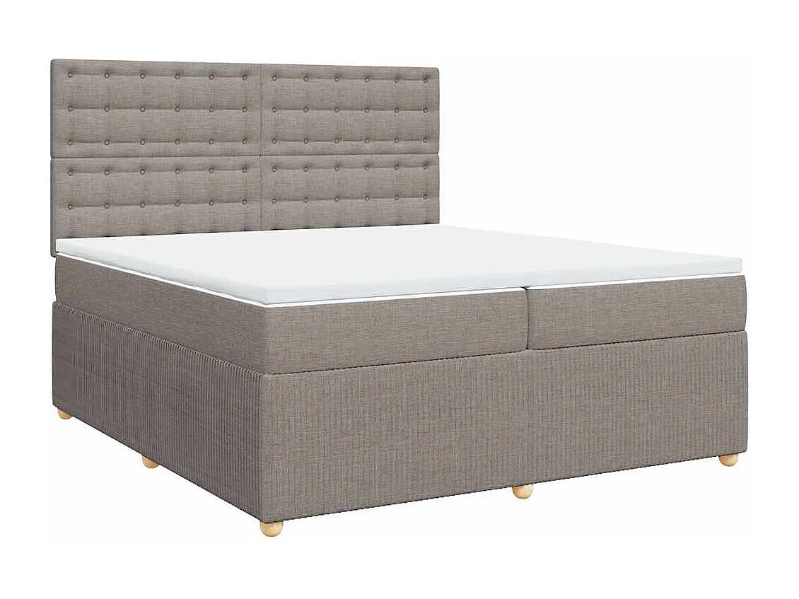 Boxspring met matras stof taupe 200x200 cm