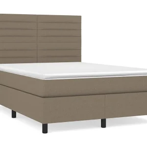 Boxspring met matras stof taupe 140×200 cm Boxspring met matras stof taupe 140×200 cm