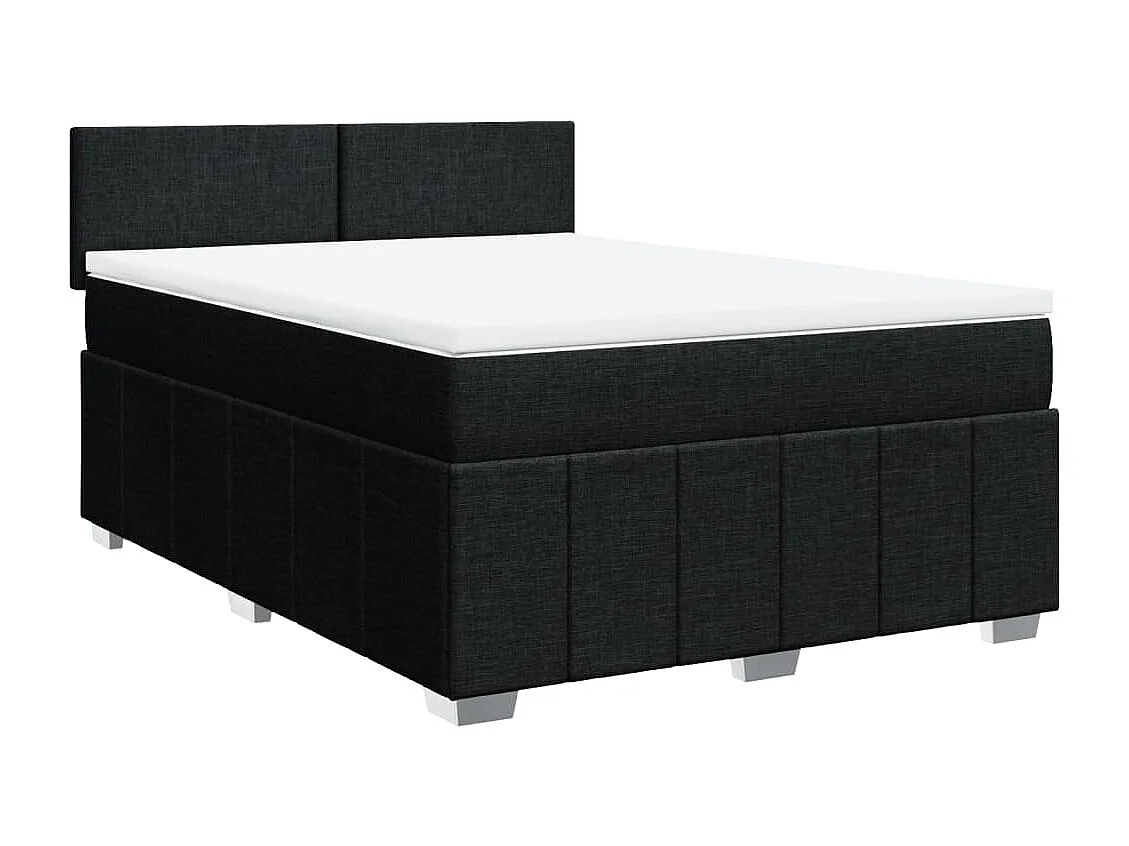 Boxspring met matras stof zwart 160x200 cm