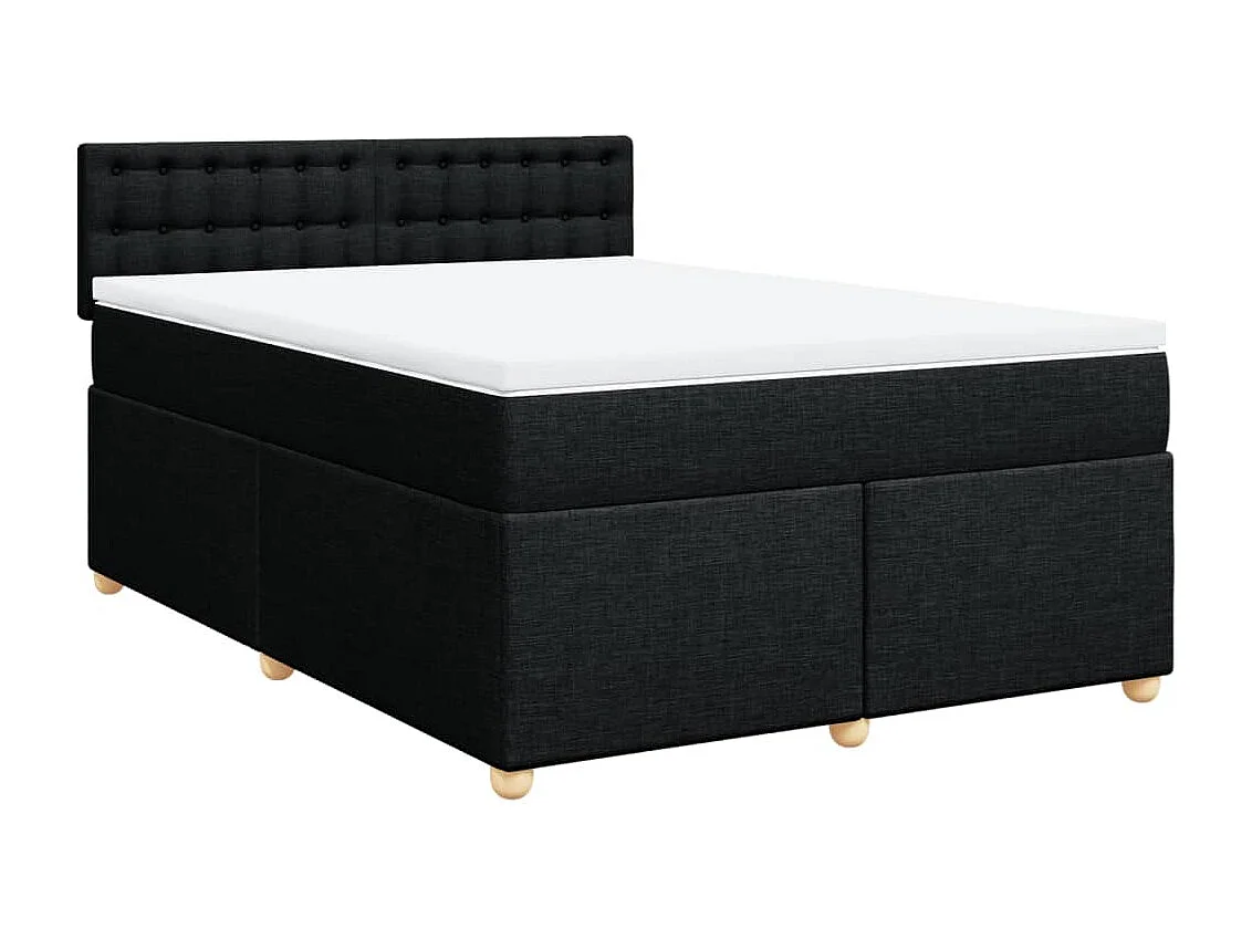 Boxspring met matras stof zwart 160x200 cm