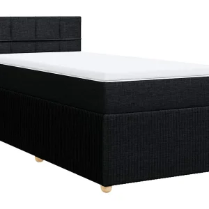 Boxspring met matras stof zwart 100×200 cm