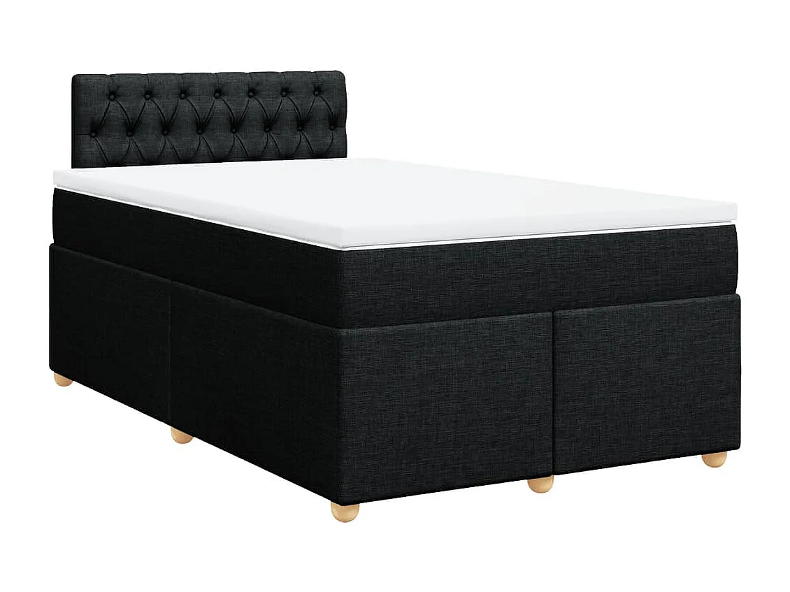 Boxspring met matras stof zwart 120x190 cm