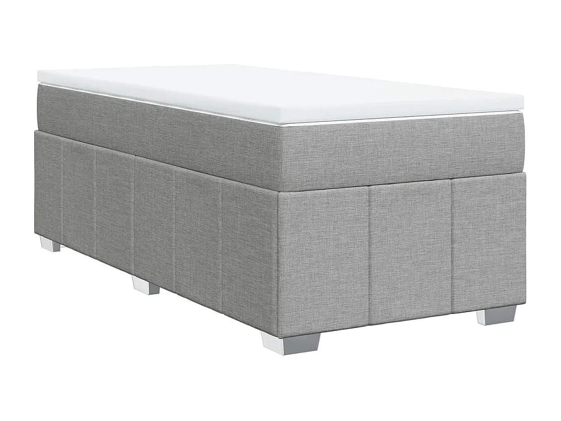 Boxspring met matras stof lichtgrijs 90x200 cm