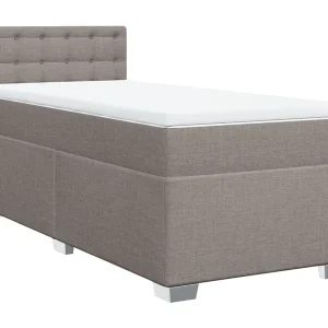 Boxspring met matras stof taupe 80×200 cm Boxspring met matras stof taupe 80×200 cm