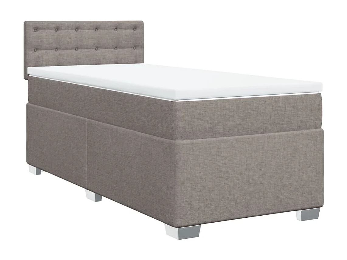 Boxspring met matras stof taupe 80x200 cm