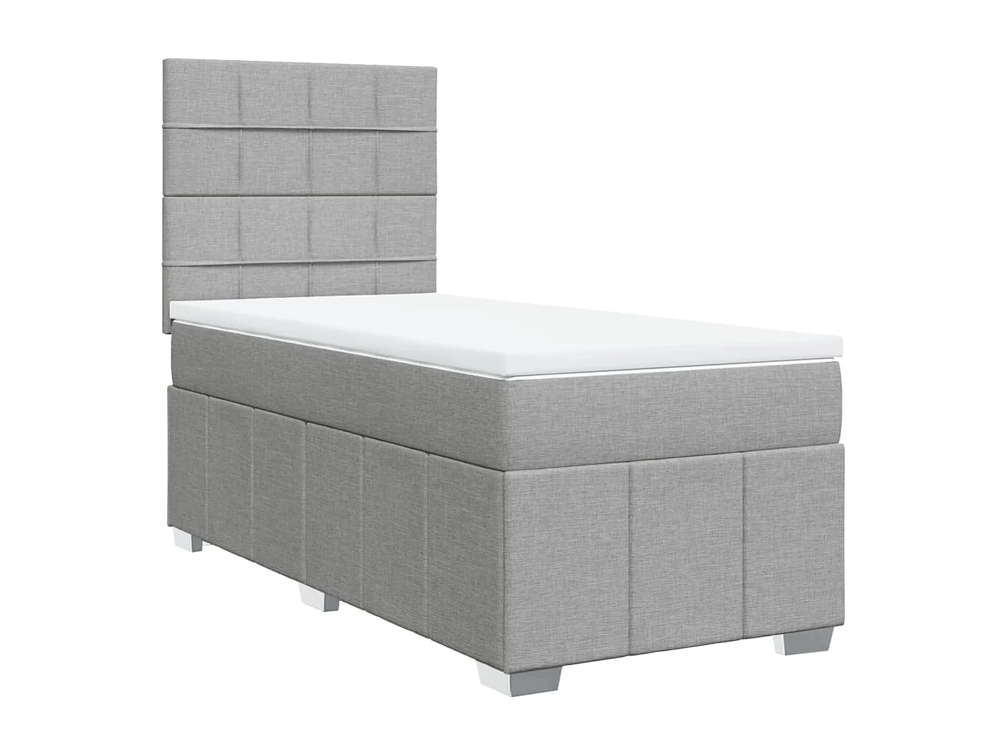 Boxspring met matras stof lichtgrijs 90x190 cm