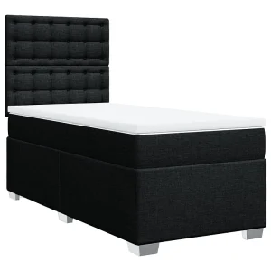 Boxspring met matras stof zwart 100×200 cm Boxspring met matras stof zwart 100×200 cm