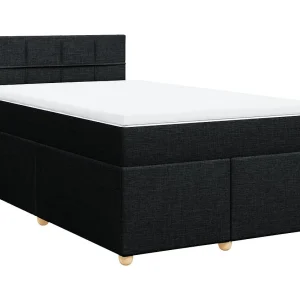 Boxspring met matras stof zwart 120×200 cm Boxspring met matras stof zwart 120×200 cm