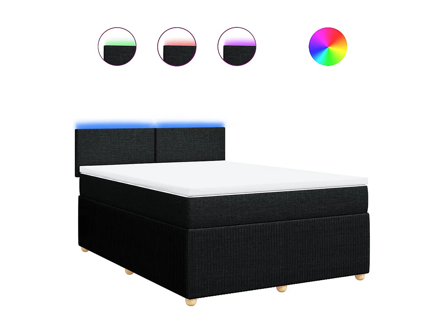 Boxspring met matras stof zwart 160x200 cm